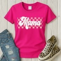 Checkered Mama Retro Mom Life Women Mothers Day New Mom Women's T-Shirt thumb 3