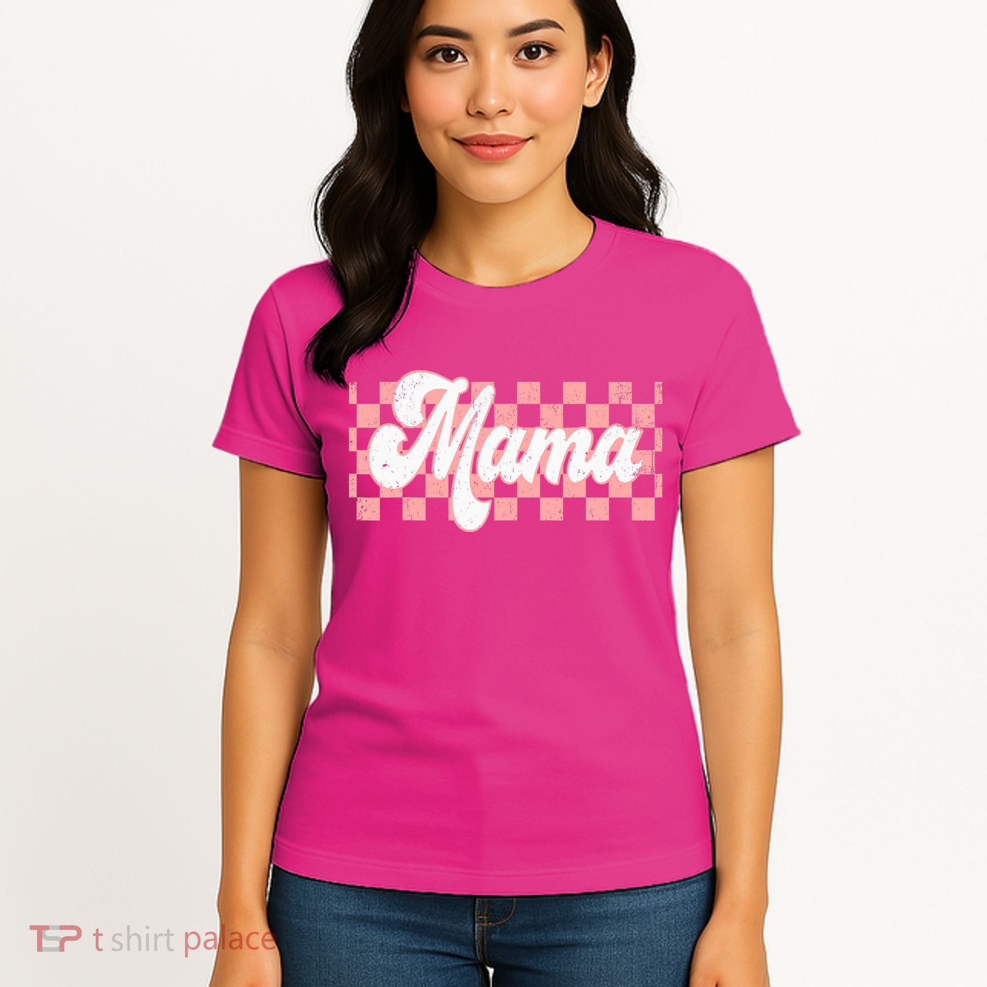 Checkered Mama Retro Mom Life Women Mothers Day New Mom Women's T-Shirt