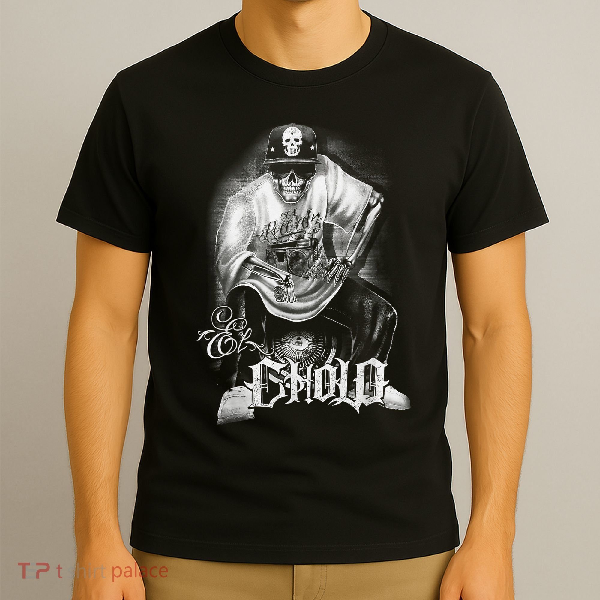 Chicano Mexican Skull Gangster T-Shirt