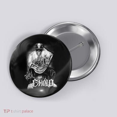 Chicano Mexican Skull Gangster Button