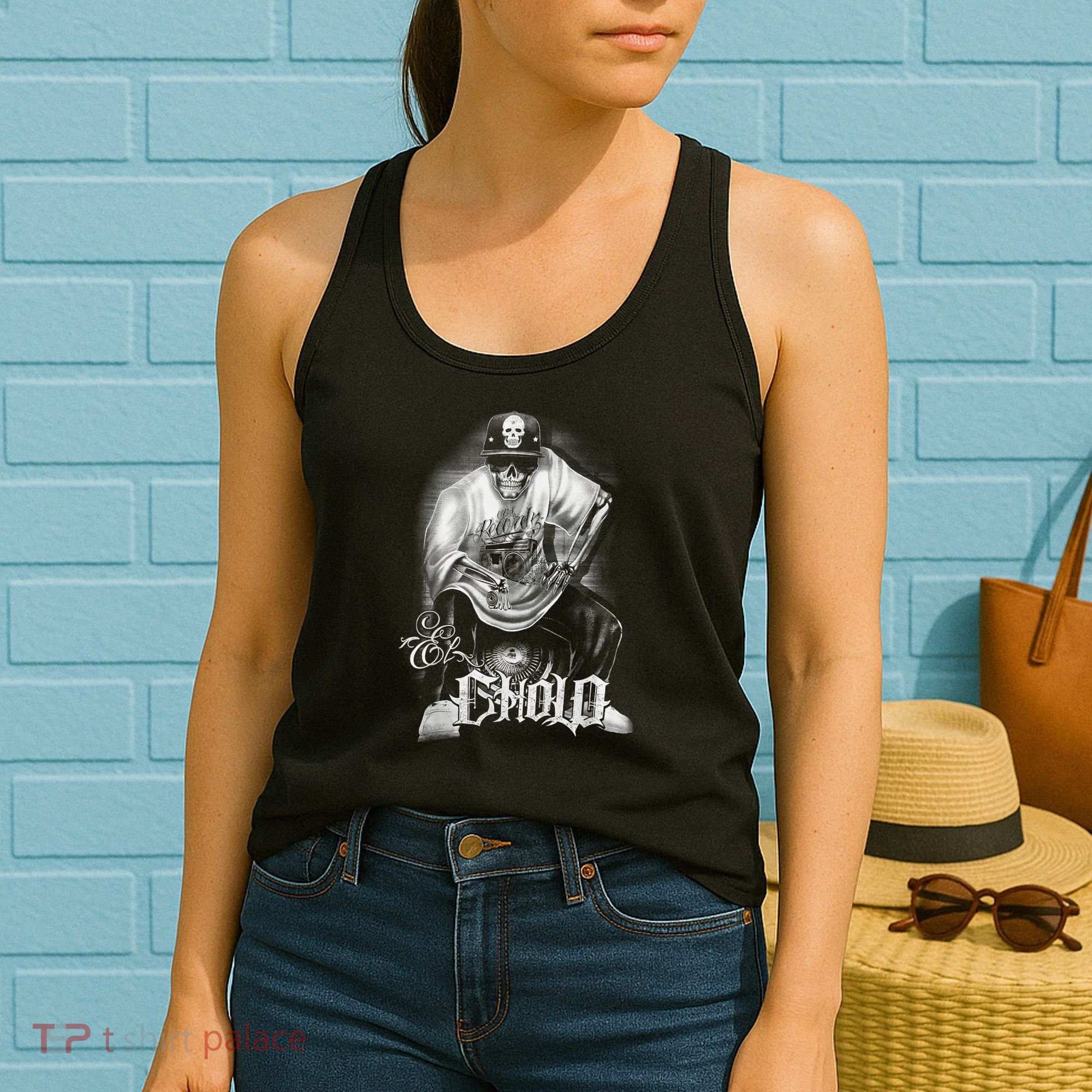 Chicano Mexican Skull Gangster Women's Tank Top
