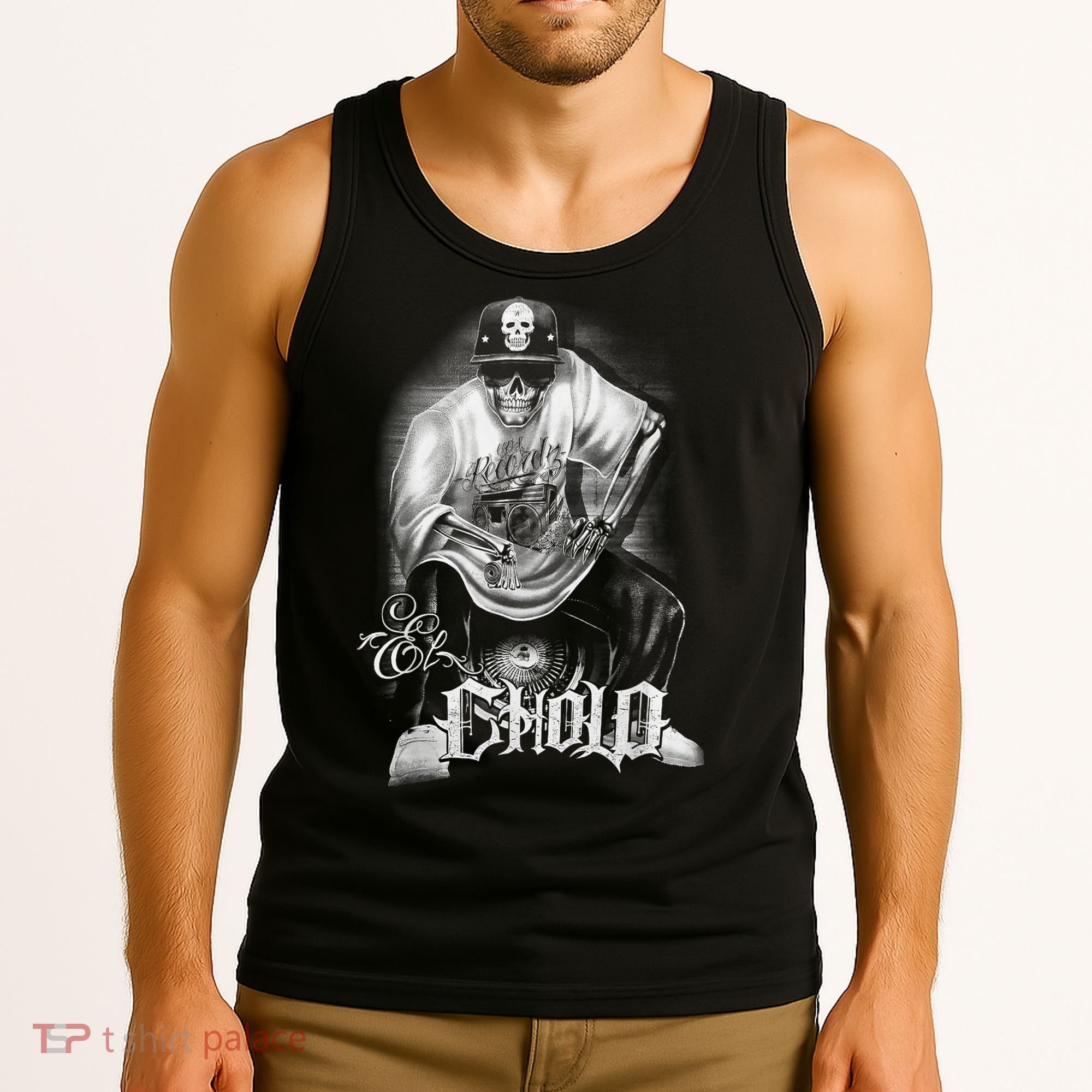 Chicano Mexican Skull Gangster Tank Top