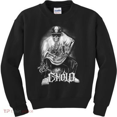 Chicano Mexican Skull Gangster Kids Sweatshirt