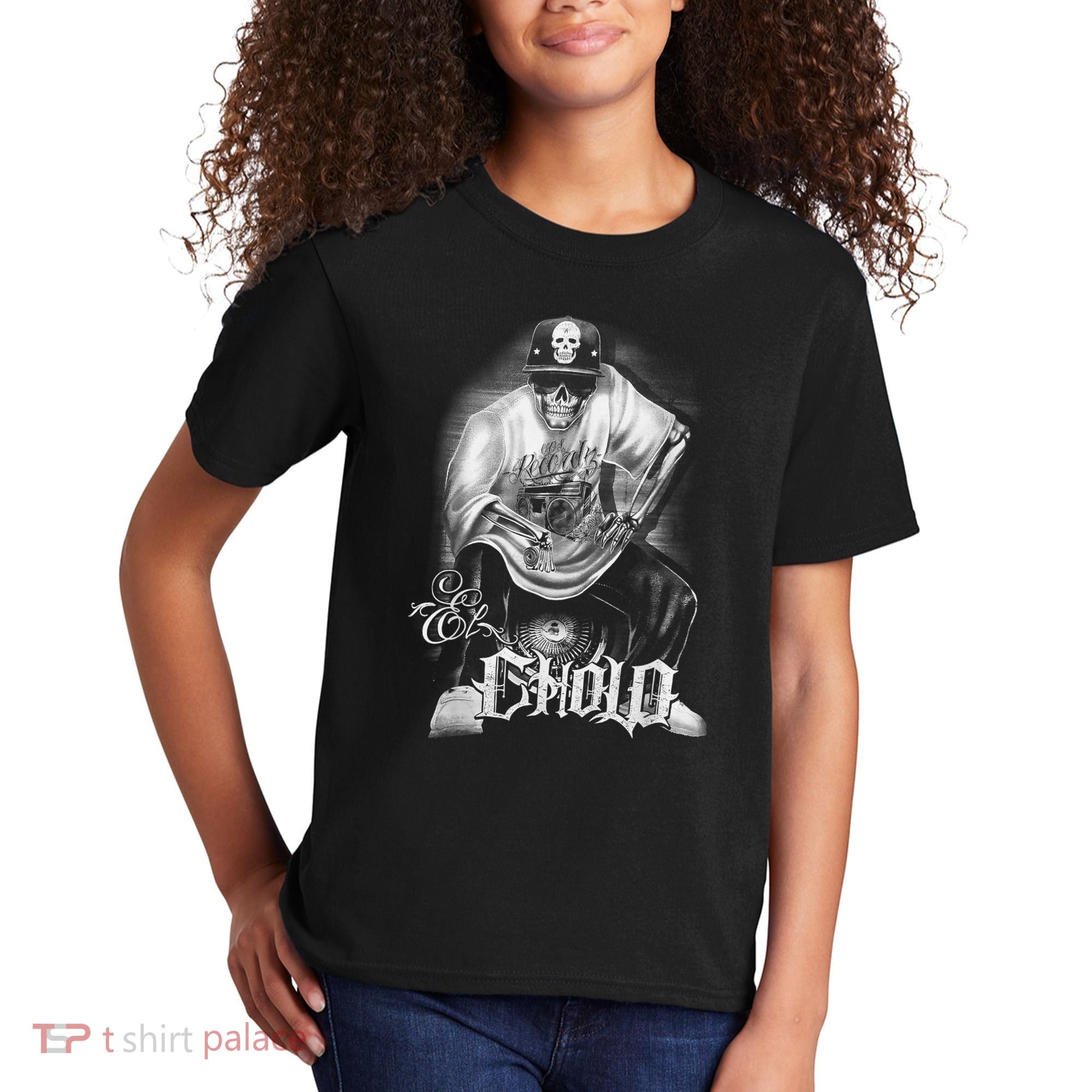 Chicano Mexican Skull Gangster Kids T-Shirt