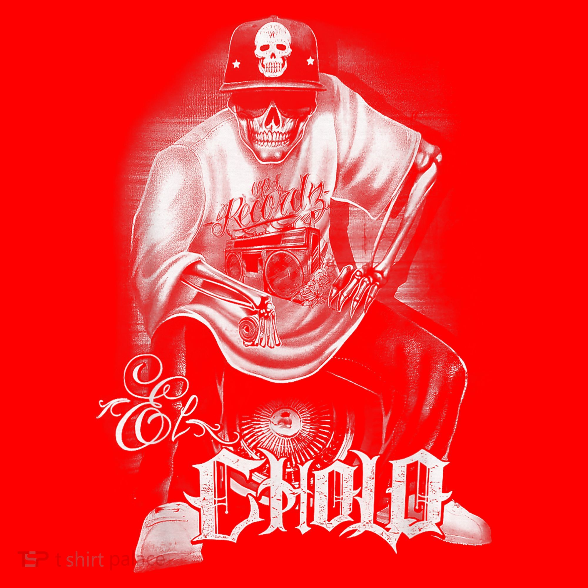 Chicano Mexican Skull Gangster Santa Hat