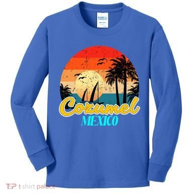 Cozumel Mexico Souvenirs Yucatan Mexico Vacay Mode Gift Kids Long Sleeve Shirt