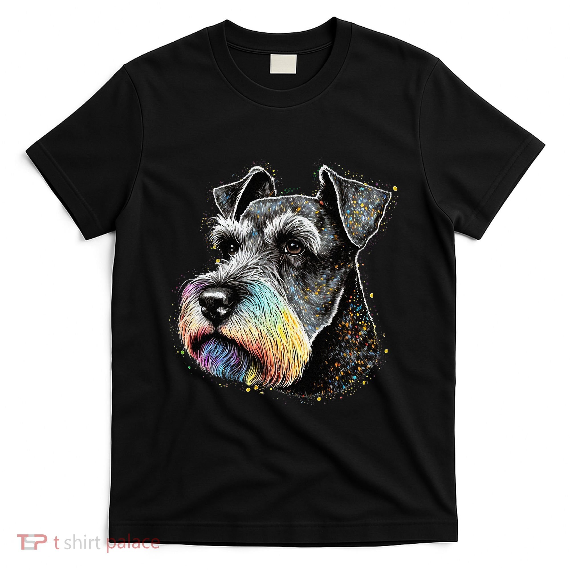 Cute Miniature Schnauzer Lover Colorful Art Dog Mom Dog Dad T-Shirt