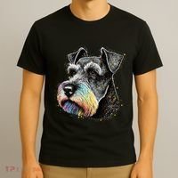 Cute Miniature Schnauzer Lover Colorful Art Dog Mom Dog Dad T-Shirt thumb 3