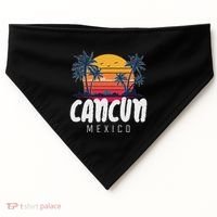 Cancun Mexico Souvenir Family Matching Vacation Cancun USA-Made Doggie Bandana thumb 0