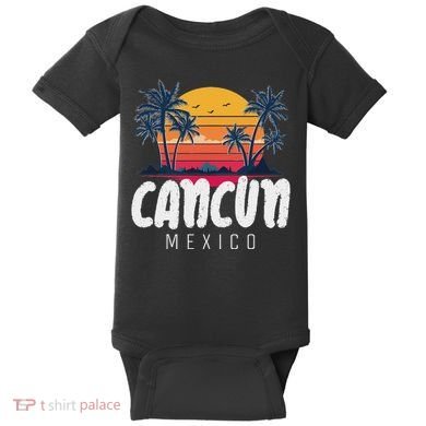 Cancun Mexico Souvenir Family Matching Vacation Cancun Baby Bodysuit
