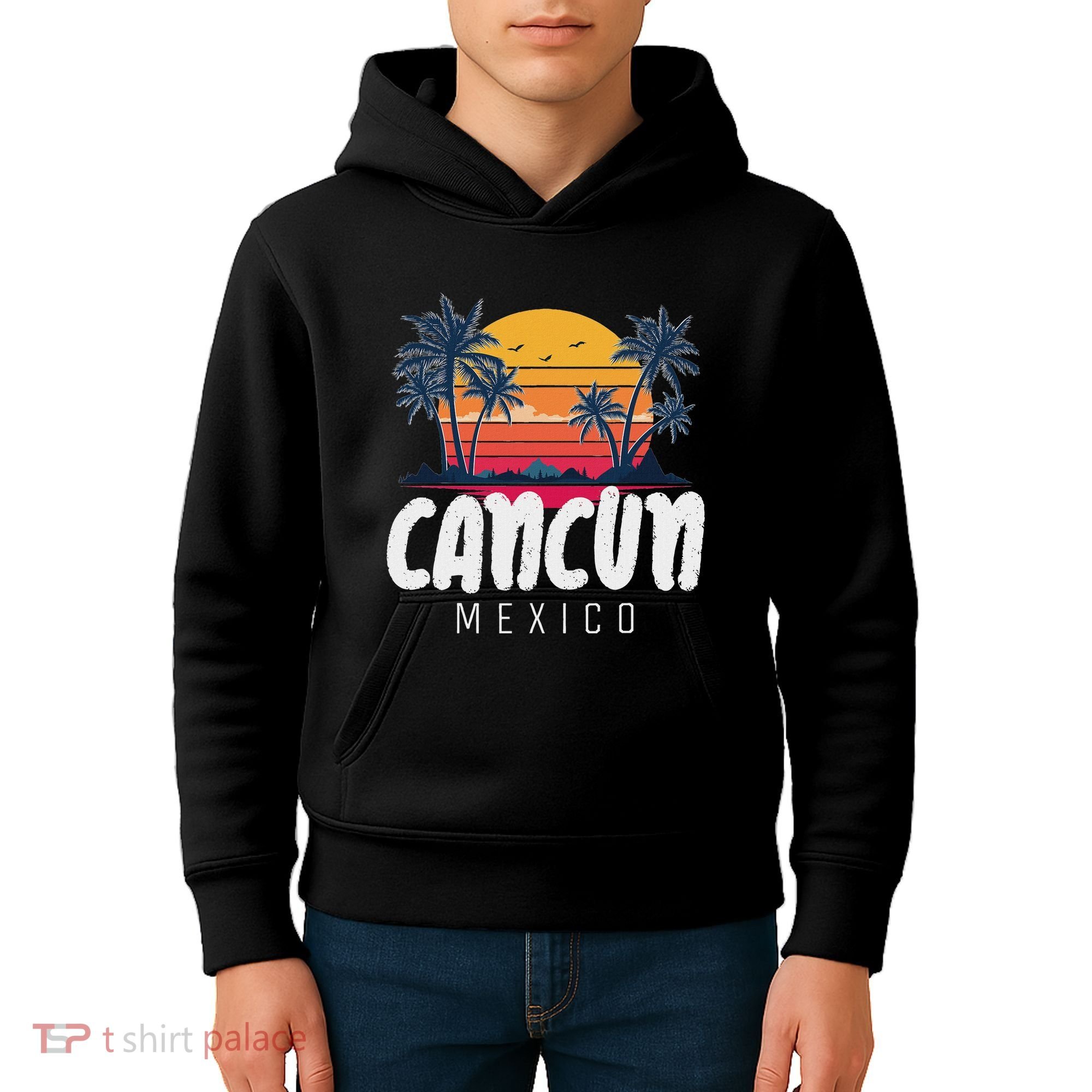 Cancun Mexico Souvenir Family Matching Vacation Cancun Kids Hoodie