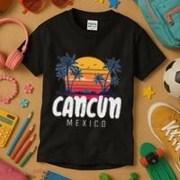 Cancun Mexico Souvenir Family Matching Vacation Cancun Kids T-Shirt thumb 3