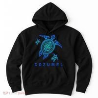 Cozumel Mexico Sea Blue Tribal Turtle Hoodie thumb 0