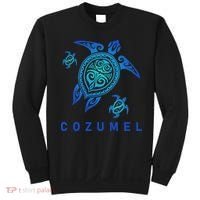 Cozumel Mexico Sea Blue Tribal Turtle Sweatshirt thumb 0