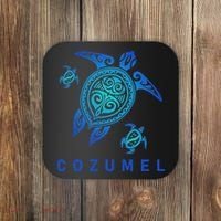 Cozumel Mexico Sea Blue Tribal Turtle Coaster thumb 0