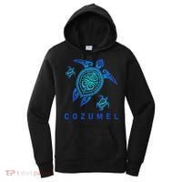 Cozumel Mexico Sea Blue Tribal Turtle Women's Hoodie thumb 0