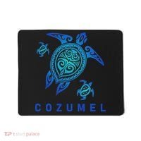 Cozumel Mexico Sea Blue Tribal Turtle Mousepad thumb 0