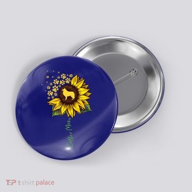 Collie Mom Sunflower Rough Collie Funny Gift Dog Mom Mama Gift Button