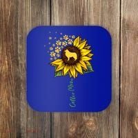 Collie Mom Sunflower Rough Collie Funny Gift Dog Mom Mama Gift Coaster thumb 0