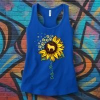 Collie Mom Sunflower Rough Collie Funny Gift Dog Mom Mama Gift Women's Tank Top thumb 3