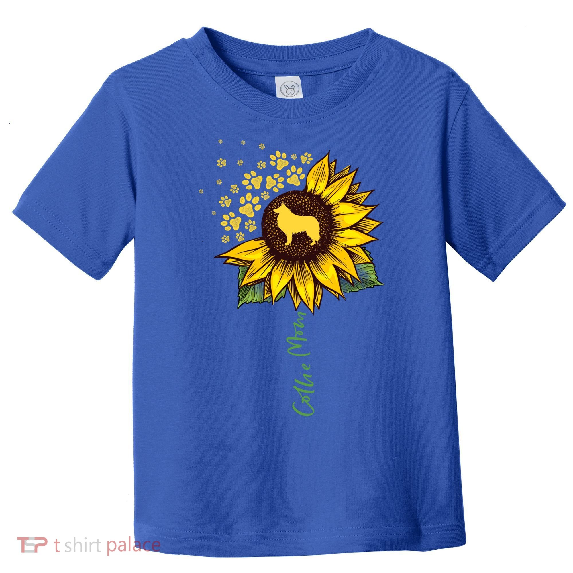 Collie Mom Sunflower Rough Collie Funny Gift Dog Mom Mama Gift Toddler T-Shirt