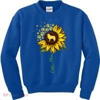 Collie Mom Sunflower Rough Collie Funny Gift Dog Mom Mama Gift Kids Sweatshirt thumb 0