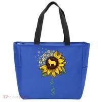 Collie Mom Sunflower Rough Collie Funny Gift Dog Mom Mama Gift Tote Bag thumb 0