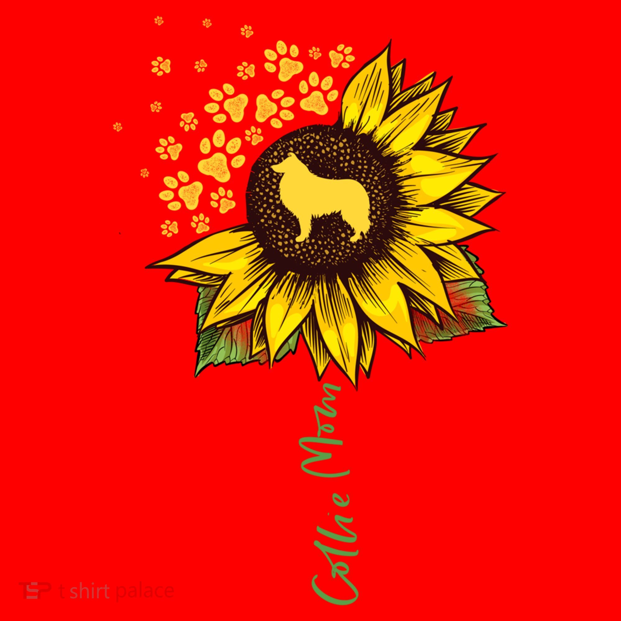 Collie Mom Sunflower Rough Collie Funny Gift Dog Mom Mama Gift Santa Hat