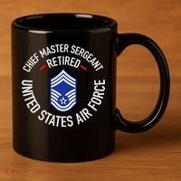 Chief Master Sergeant Retired Retirement 11oz C Handle Ceramic Mug thumb 3