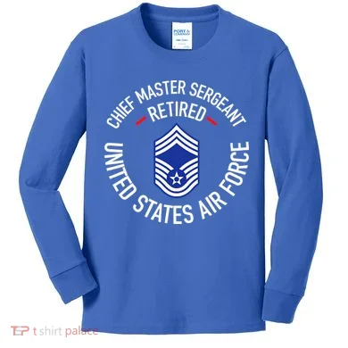 Chief Master Sergeant Retired Retirement Kids Long Sleeve Shirt