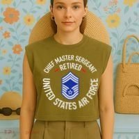 Chief Master Sergeant Retired Retirement Garment-Dyed Women's Muscle Tee thumb 4
