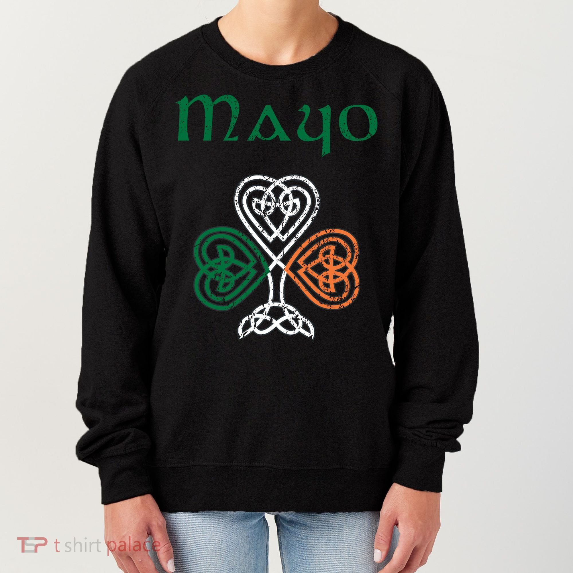 County Mayo Shamrock Ireland Flag Craic And Ceol Gift Women's Sweatshirt