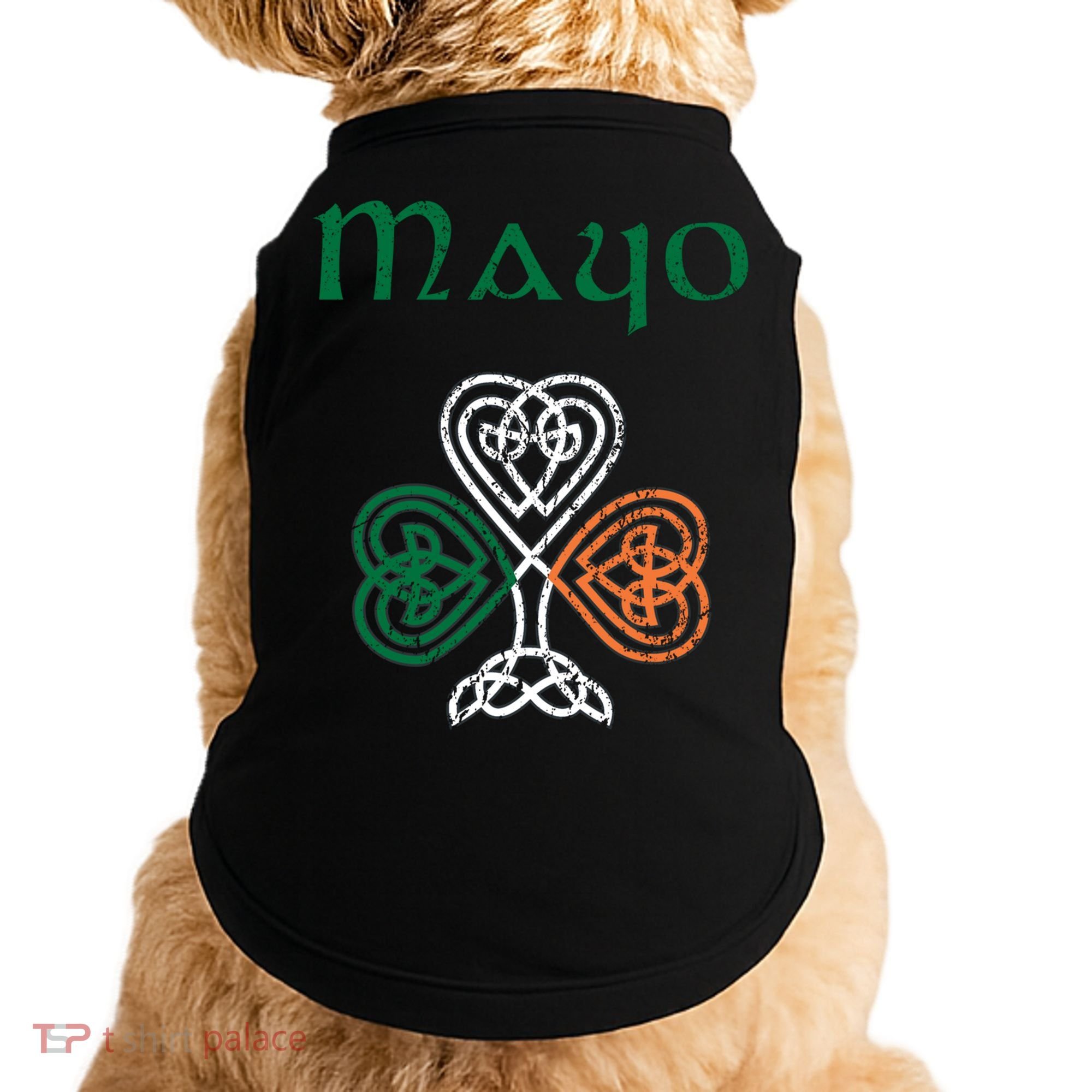 County Mayo Shamrock Ireland Flag Craic And Ceol Gift Doggie Tank