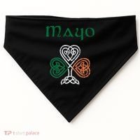 County Mayo Shamrock Ireland Flag Craic And Ceol Gift USA-Made Doggie Bandana thumb 0
