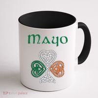 County Mayo Shamrock Ireland Flag Craic And Ceol Gift Coffee Mug thumb 1