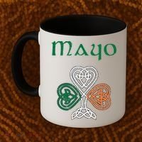 County Mayo Shamrock Ireland Flag Craic And Ceol Gift Coffee Mug thumb 2