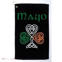 County Mayo Shamrock Ireland Flag Craic And Ceol Gift Golf Towel thumb 0