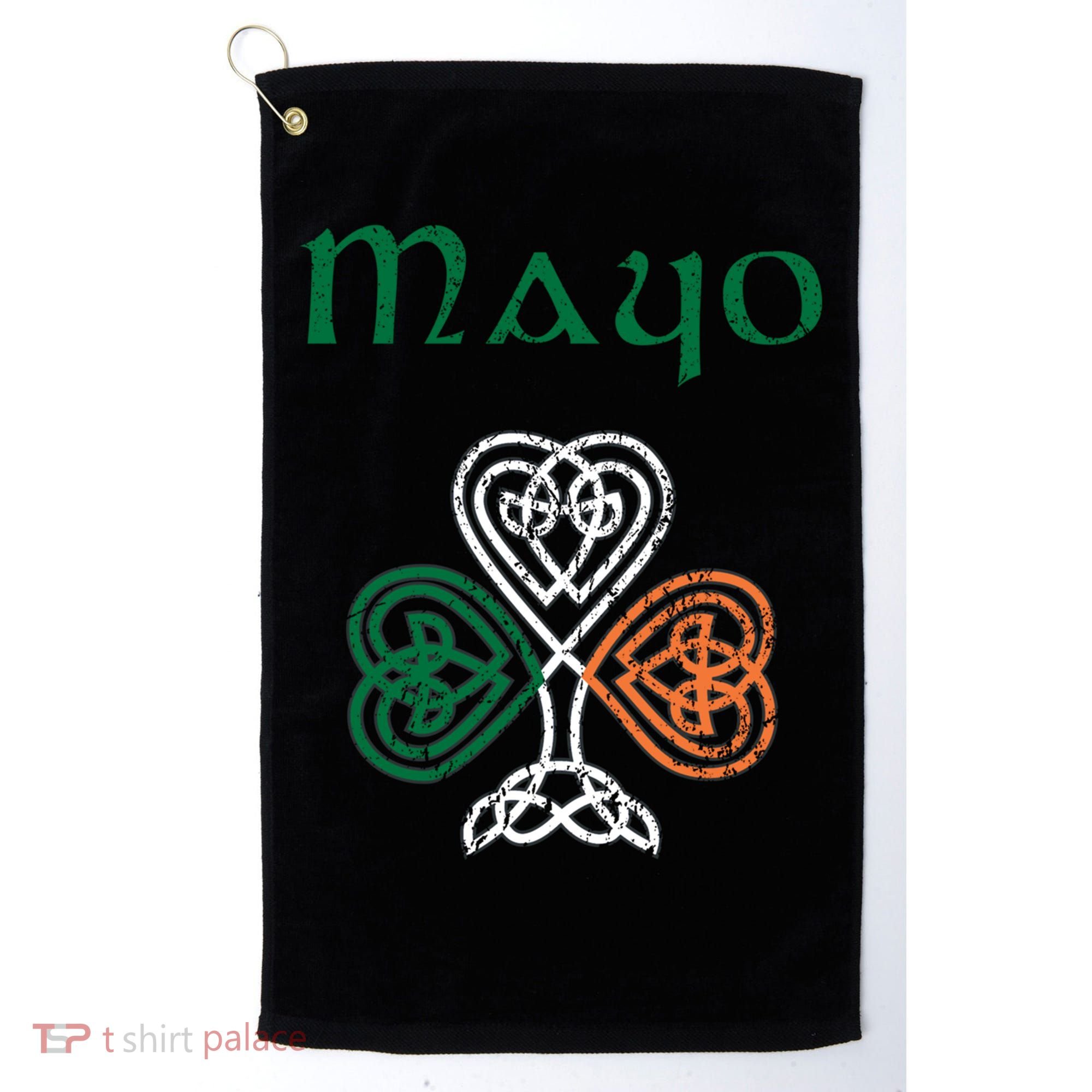 County Mayo Shamrock Ireland Flag Craic And Ceol Gift Golf Towel