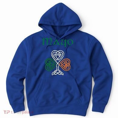 County Mayo Shamrock Ireland Flag Craic And Ceol Gift Hoodie