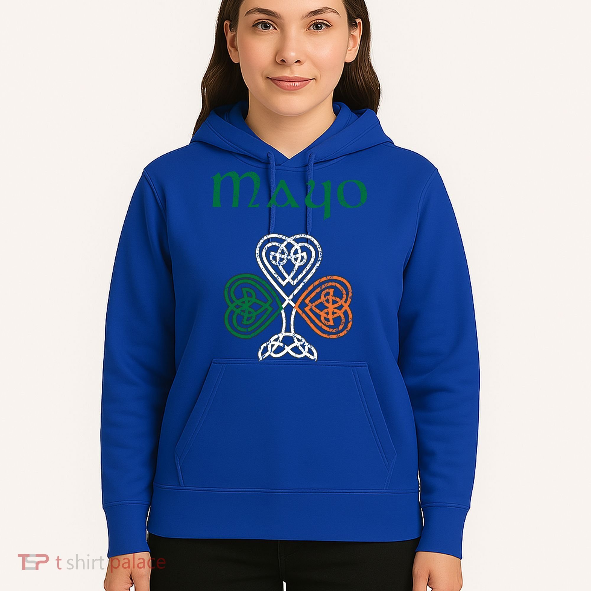 County Mayo Shamrock Ireland Flag Craic And Ceol Gift Hoodie