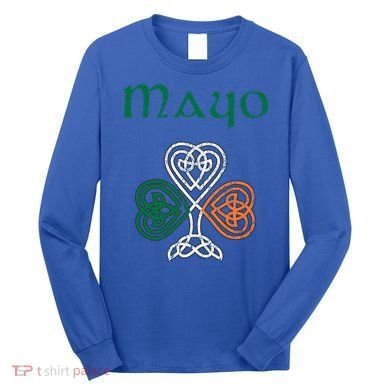 County Mayo Shamrock Ireland Flag Craic And Ceol Gift Long Sleeve Shirt