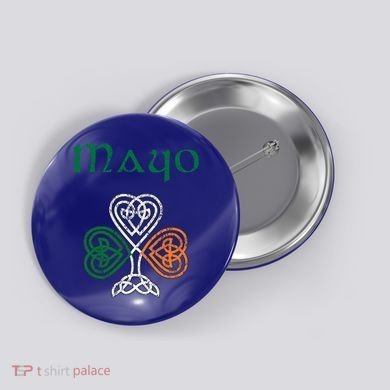 County Mayo Shamrock Ireland Flag Craic And Ceol Gift Button