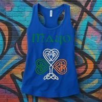 County Mayo Shamrock Ireland Flag Craic And Ceol Gift Women's Tank Top thumb 3