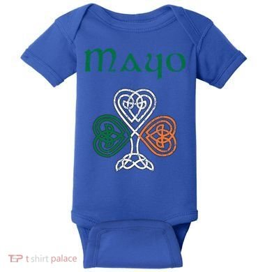 County Mayo Shamrock Ireland Flag Craic And Ceol Gift Baby Bodysuit