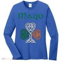 County Mayo Shamrock Ireland Flag Craic And Ceol Gift Women's Long Sleeve Shirt thumb 0