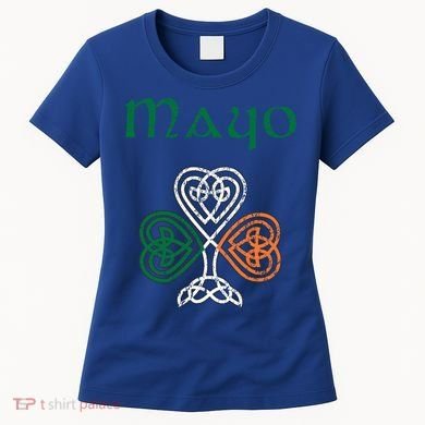 County Mayo Shamrock Ireland Flag Craic And Ceol Gift Women's T-Shirt