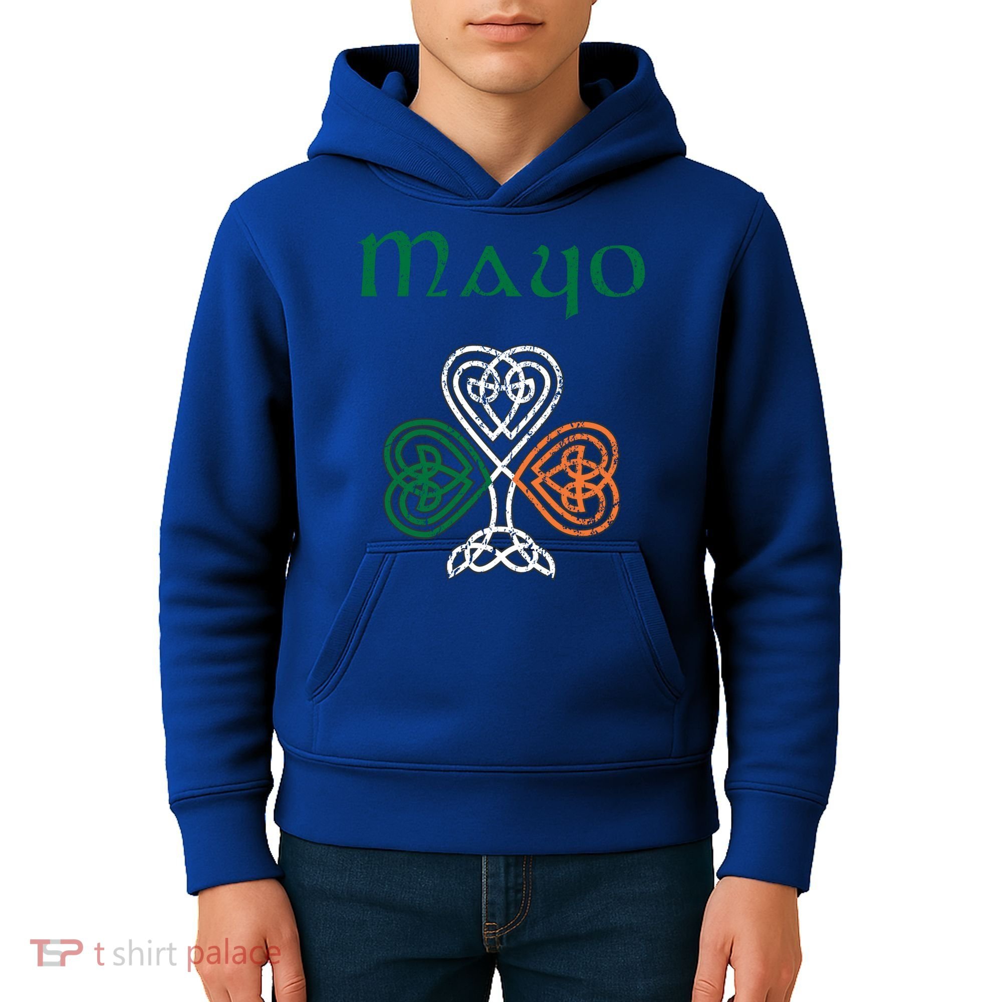 County Mayo Shamrock Ireland Flag Craic And Ceol Gift Kids Hoodie