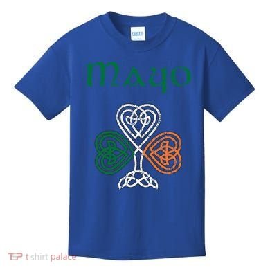 County Mayo Shamrock Ireland Flag Craic And Ceol Gift Kids T-Shirt