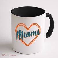Cute Miami Sports Football Heart Coffee Mug thumb 1