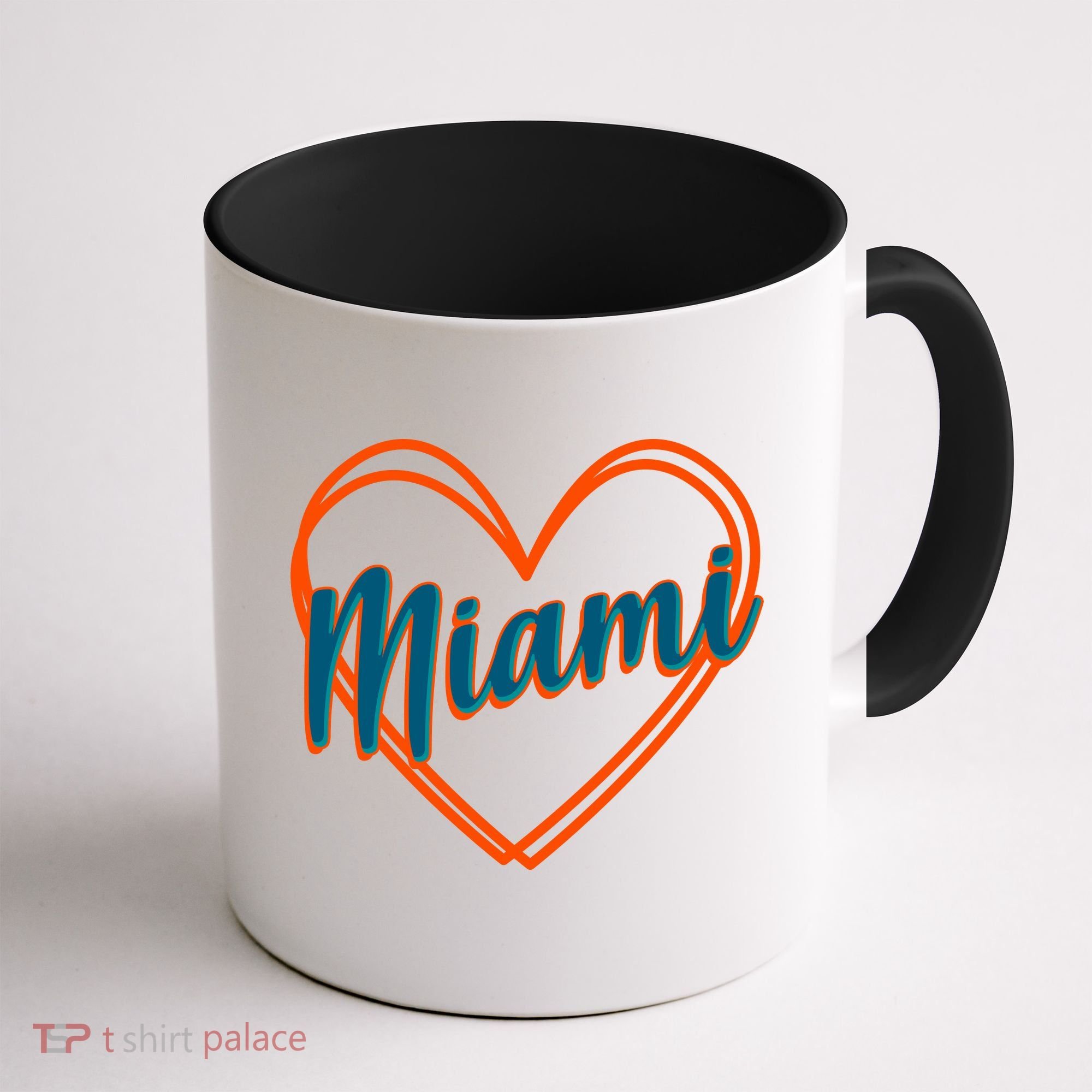 Cute Miami Sports Football Heart Coffee Mug